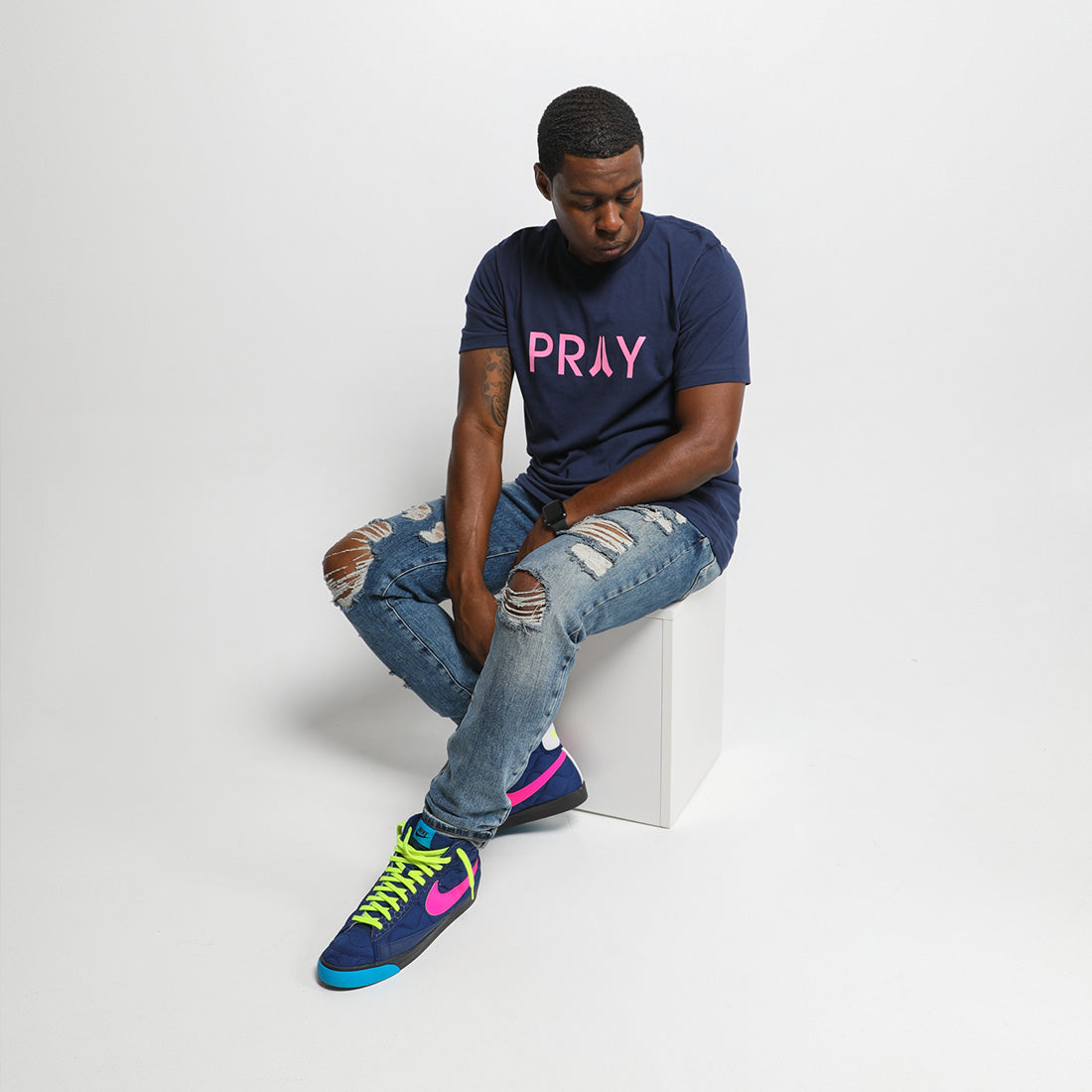 If My People Logo Tee - Navy/Pink – The Prayer Movement