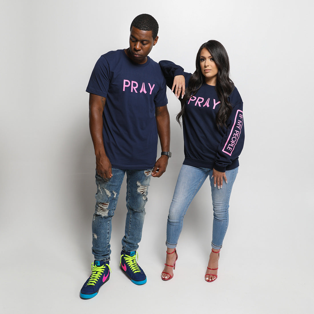 If My People Logo Tee - Navy/Pink – The Prayer Movement